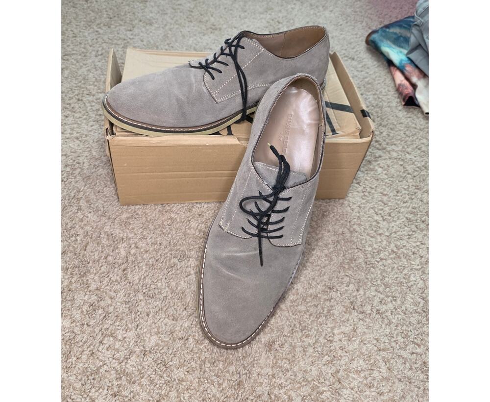 EUC Banana Republic, light grey, Owen suede leather oxford shoes sz 12